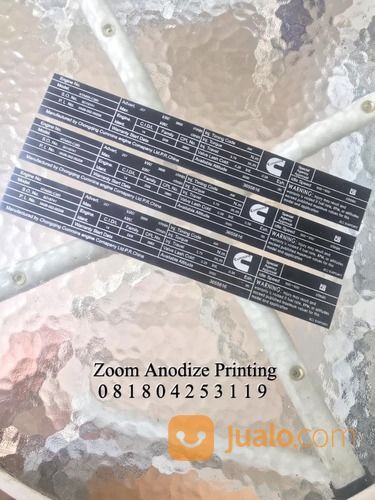 Pembuatan Label Mesin, Label Forklift,Label Genset, Menggunakan Aluminium, Stainless Jabodetabek