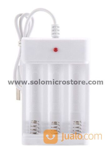 Alat Cas Casan Charger Baterai AA / AAA 3 Slot Colokan USB NEW Termurah