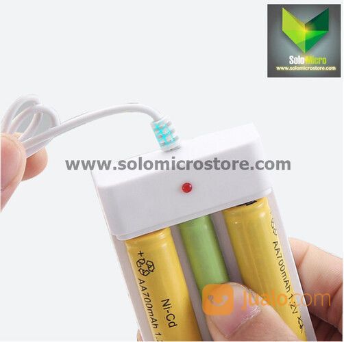 Alat Cas Casan Charger Baterai AA / AAA 3 Slot Colokan USB NEW Termurah
