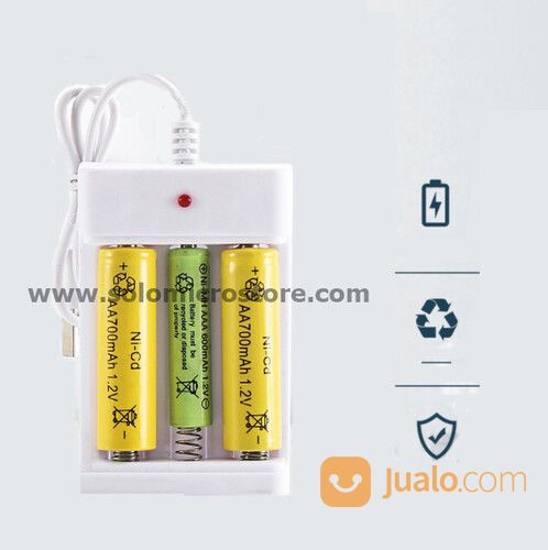 Alat Cas Casan Charger Baterai AA / AAA 3 Slot Colokan USB NEW Termurah