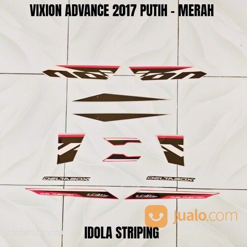 Striping Vixion Advance 2017 Putih - Merah