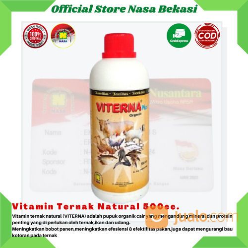 Vitamin Ternak Untuk Unggas Organik - Vit.Ayam Petelur - Vit.Bebek - VITERNA Plus 500ml