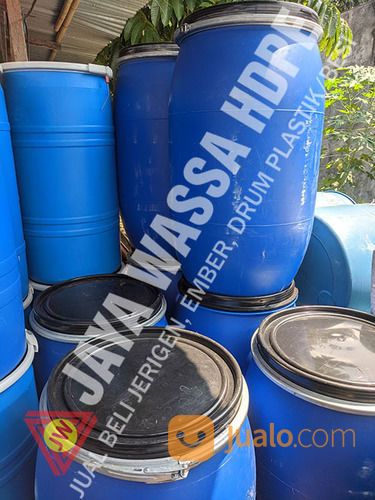 Drum Plastik Biru 200 Liter 215 Liter Bukaan Lebar Tebal Yogyakarta