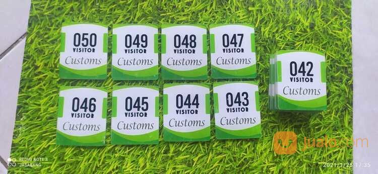 Kartu Parkir, Untuk Masuk Perumahan, Kartu Penitipan Bahan Akrilik