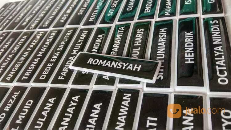 Tanda Pengenal Nama Dada, Nametag Bahan Akrilik + Resin Murah
