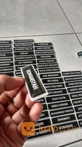 Tanda Pengenal Nama Dada, Nametag Bahan Akrilik + Resin Murah