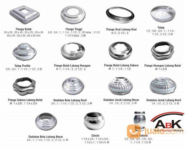 Ornamen Pagar Flange Kotak 25 X 25 Aksesoris Pagar Besi