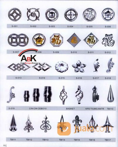 Ornamen Pagar Flange Kotak 25 X 25 Aksesoris Pagar Besi