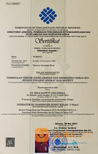 Jasa Pembuatan SIO Untuk Segala Jenis Alat Berat - Excavator - Forklift - Crane - Bulldozer, Dll