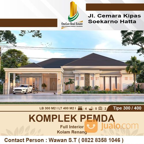 Rumah Komp.Pemda 4 KT Type 300 Full Interior & Kolam Renang,