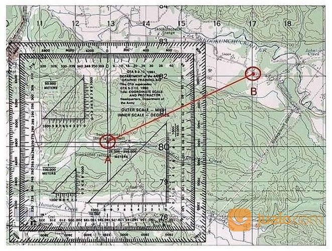 Douglas Protractor Navigasi Penggaris Protrector Alat Bantu Pemetaan