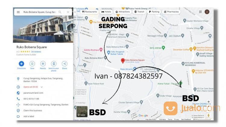 Ruko Bolsena Gading Serpong Lokasi Sangat Strategis