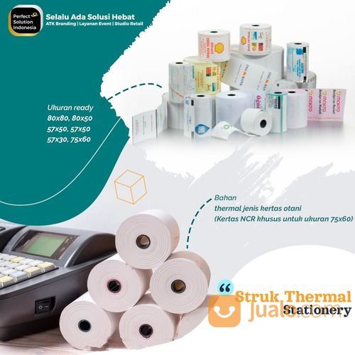 Kertas Struk Thermal, Kertas Label Barcode Custom Ukuran Terlengkap