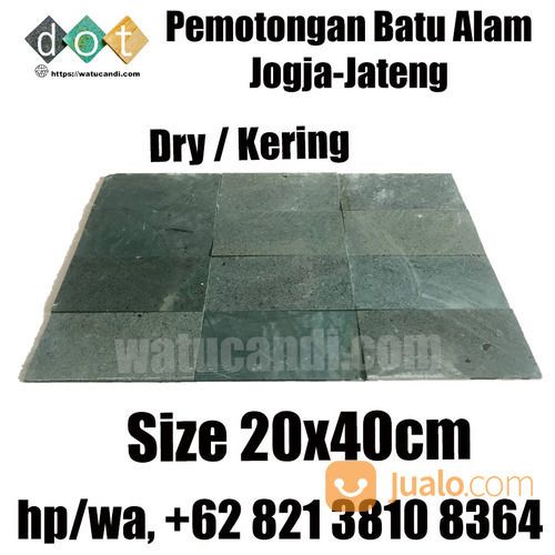 Ukuran 20x40 Green Stone Tile Batu Alam Kolam Renang Hijau Sukabumi Zeolit