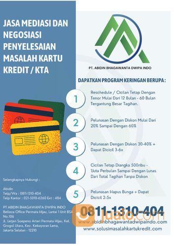 Jasa Penutupan CC / KTA Oleh PT ABIDIN BHAGAWANTA DWIPA INDO