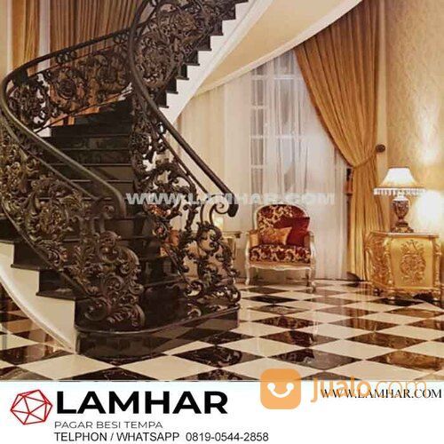 Railing Tangga Besi Tempa Klasik + Jasa Pembuatan Tangga Besi Tempa Murah