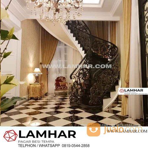 Railing Tangga Besi Tempa Klasik + Jasa Pembuatan Tangga Besi Tempa Murah