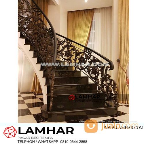 Railing Tangga Besi Tempa Klasik + Jasa Pembuatan Tangga Besi Tempa Murah
