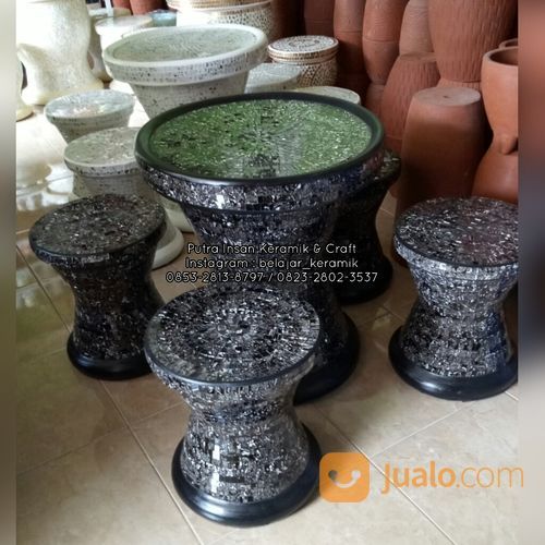 Meja Kursi Keramik Gerabah Kasongan Jogja Unik Dqn Cantik