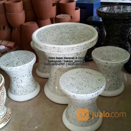 Meja Kursi Keramik Gerabah Kasongan Jogja Unik Dqn Cantik