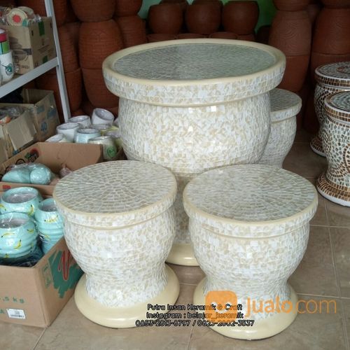 Meja Kursi Keramik Gerabah Kasongan Jogja Unik Dqn Cantik