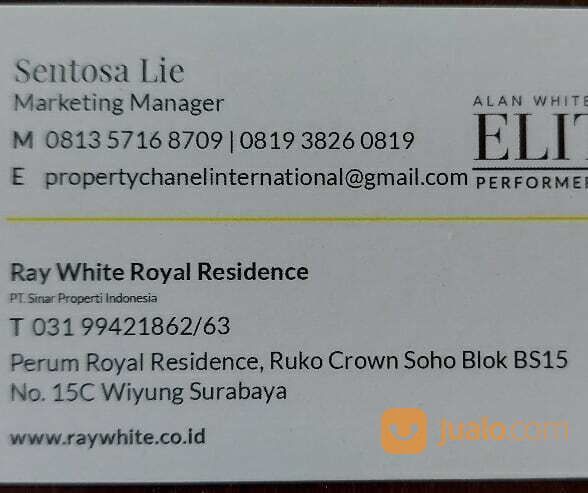 Tanah Kavling Raffles Garden Citraland Surabaya Row Jalan 15 Meter