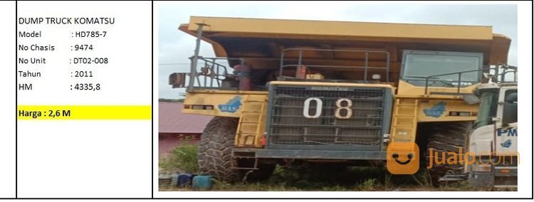 Hd 785-7 Dump Truck Komatsu