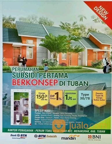 RUMAH BERSUBSIDI LOKASI TOBO MERAKURAK TUBAN