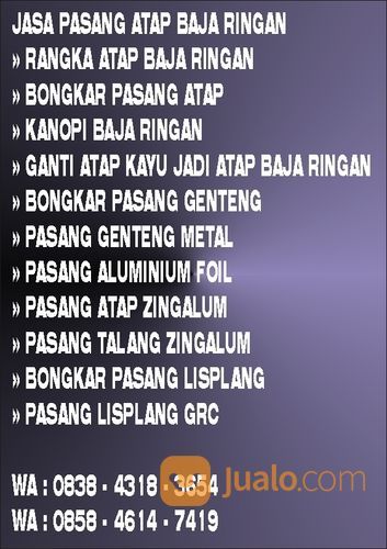 Jasa Pasang Atap Baja Ringan Di Kota Cirebon Wa 0838 4318 3654