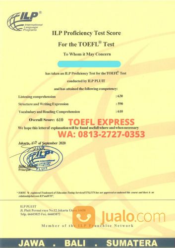 Jasa Toefl Tanpa Tes 100% Asli Harga Terjangkau