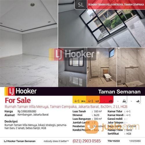 Rumah Taman Villa Meruya, Taman Cempaka, Jakarta Barat, 8x20m, 2 Lt, HGB