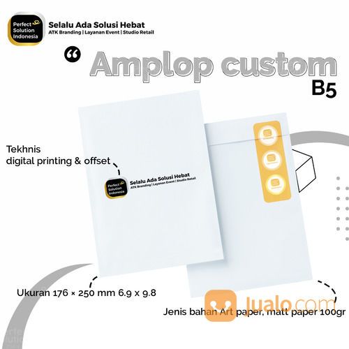 Amplop Perusahaan 100gr Ukuran B5 Custom Design