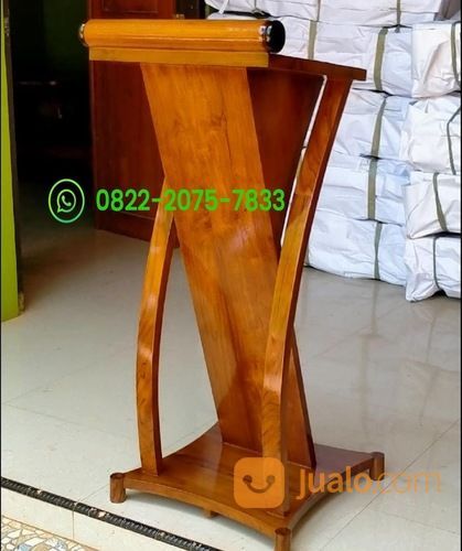 Podium Pidato Minimalis Lengkung Jati