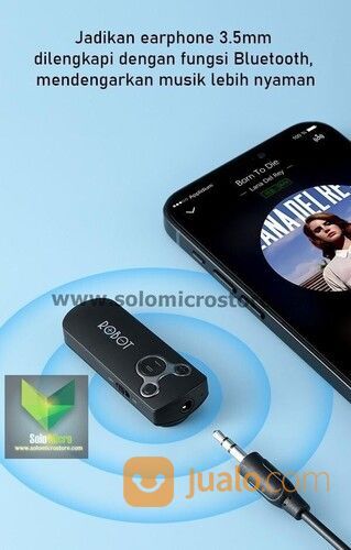 Robot RS10 Audio Receiver BT Bluetooth 5.0 Receiver AUX 3.5mm Stereo Termurah