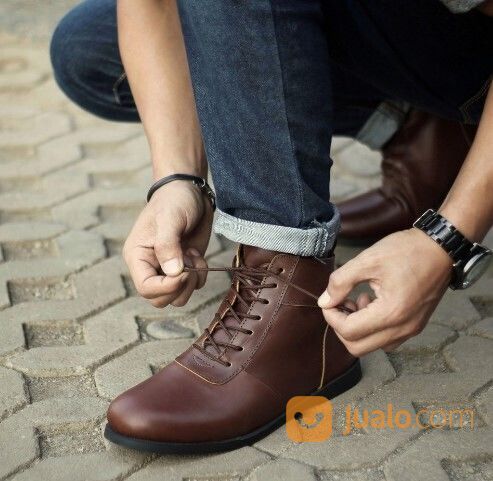 Sepatu Boots Pria / Sepatu Kulit / Sepatu Original / Sepatu Casual / Sepatu Keren / Sepatu Kerja / Formal