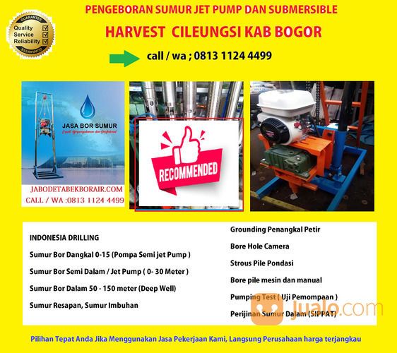Jasa Bor Sumur Jet Pump & Satelit Di Gambir, Jakarta Pusat