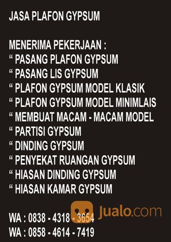 Plafon Gypsum Bandung Barat
