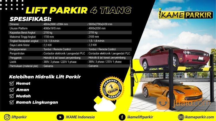 Hidrolik Lift Parkir Mobil IKAME Parkir Nya Para Sultan
