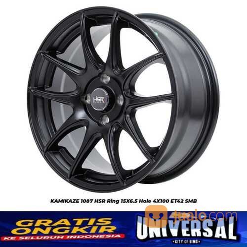 Velg Kamikaze HSR Ring 15 Model Kiwami Pcd 4x100 Untuk Panda Brio City