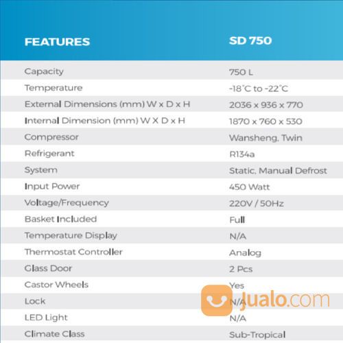 STARCOOL ISLAND FREEZER TYPE SD-750