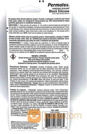 Permatex 81158 Black Silicone Adhesive Sealant,Lem Silikon RTV Hitam
