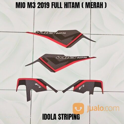 Striping Mio M3 2019 Full Hitam ( Merah ) Ori