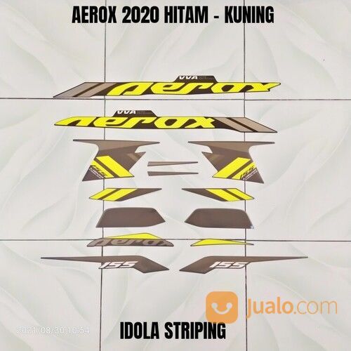 Striping Aerox 2020 Hitam - Kuning Ori