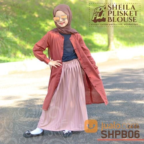 BAJU MUSLIM GAMIS ROK SET SETELAN TERUSAN ANAK PEREMPUAN LUCU SOLEHA 5 6 7 8 9 10 11 12 Tahun