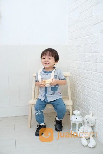 Baju Koko Set Muslim Anak Bayi Laki-Laki Setelan Celana Koko Usia 2 Bulan - 2 Tahun