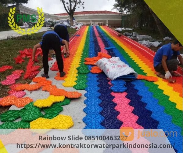 Pembuatan Rainbow Slide Perosotan Pelangi Perosotan Warna Warni
