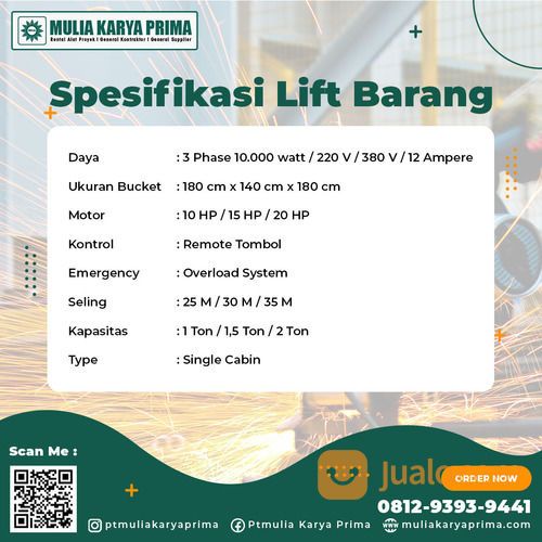 Sewa Lift Cargo Kab. Landak / Lift Barang Ngabang / Lift Barang Ngabang