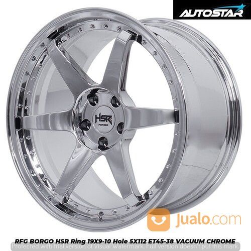 Velg Mobil Forged Hsr RFG BORGO R19 Lebar9-10 Pcd 5X112 ET45-38 CHROME