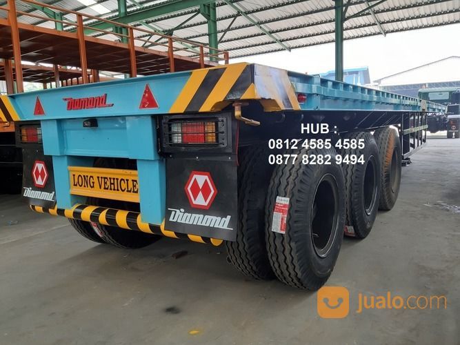 Harga Karoseri Buntut Head Trailer 40 Feet Flatbed Lantai 3 Axle
