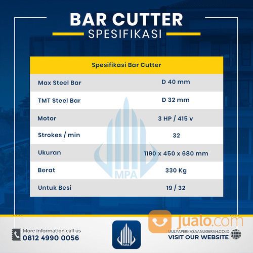Rental / Sewa Bar Cutter, Bar Cutting 8-32 Mm Serang
